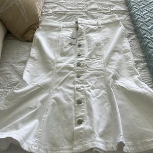 White denim mid flare skirt . Very flattering on
